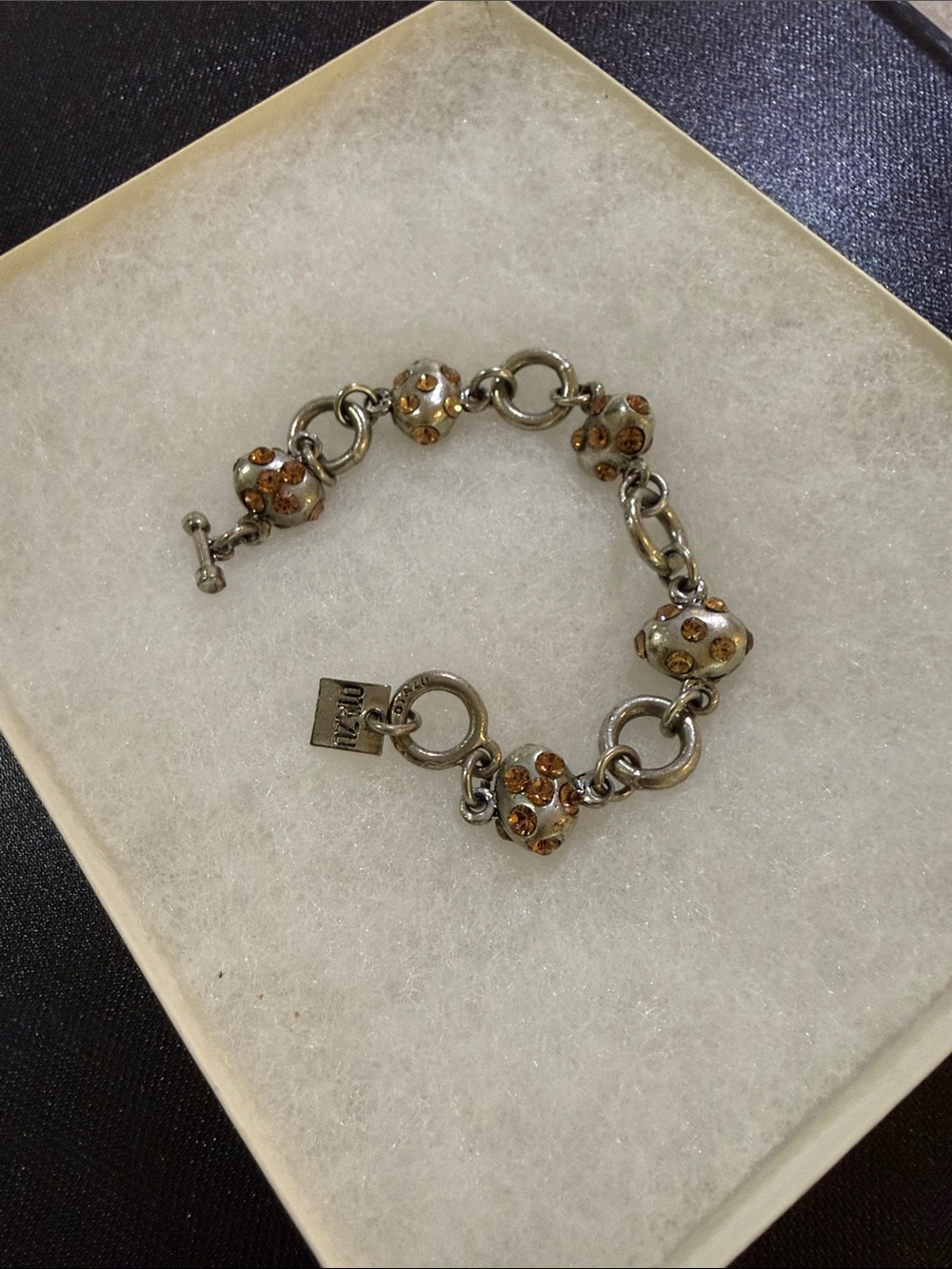 Otazu Crystal Accent Toggle Bracelet in Silver - Women Jewelry